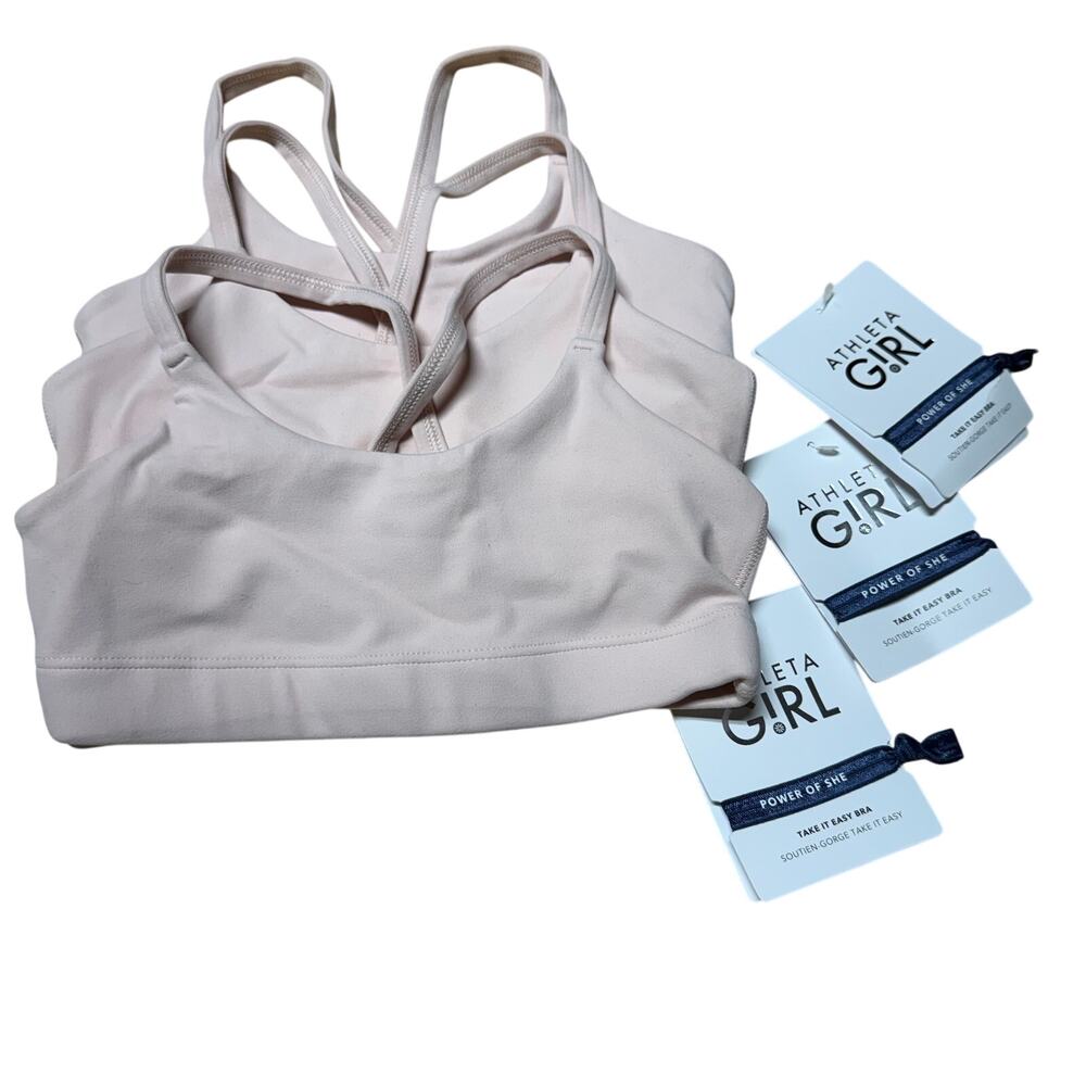Athleta Girl Take It Easy Bra Ballerina Gown Girls XS/6 Set of 3 New With Tags